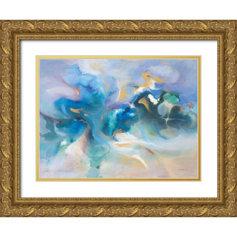 Turbulence Gold Ornate Wood Framed Art Print with Double Matting by Nai, Danhui