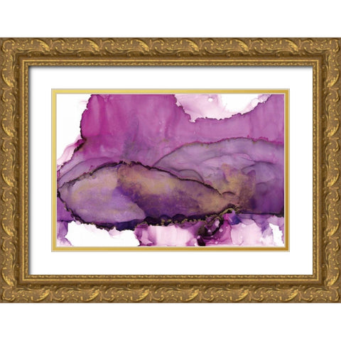 Violet Gold Ornate Wood Framed Art Print with Double Matting by Paschke, Chris