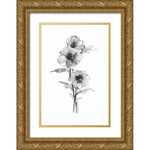 Wash Anemone II Gold Ornate Wood Framed Art Print with Double Matting by Paschke, Chris
