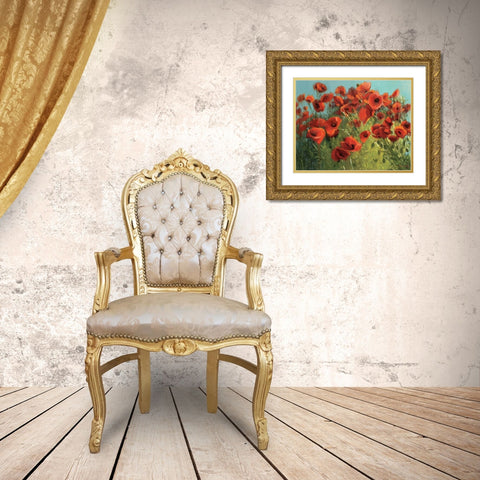Sunshine and Raindrops Gold Ornate Wood Framed Art Print with Double Matting by Novak, Shirley