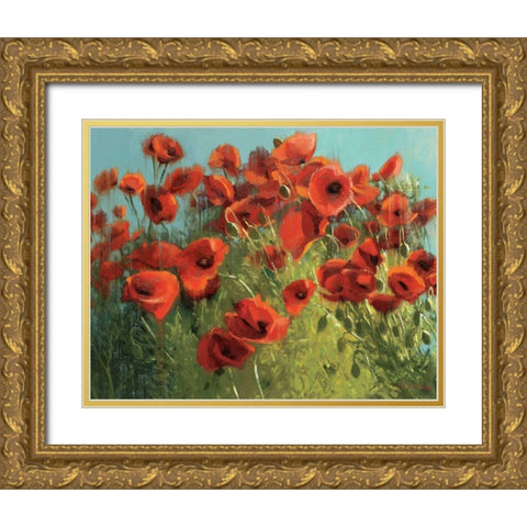 Sunshine and Raindrops Gold Ornate Wood Framed Art Print with Double Matting by Novak, Shirley