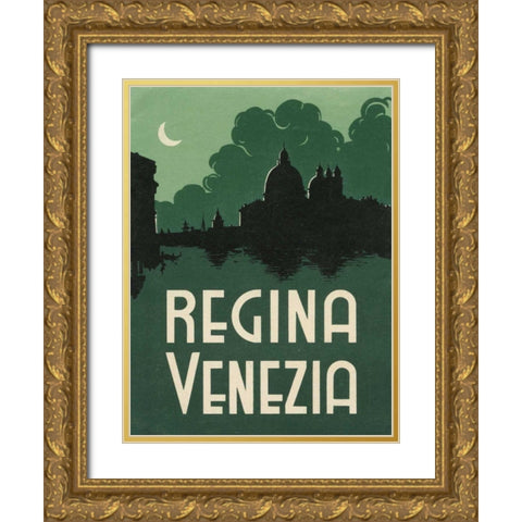 Travel Poster II Gold Ornate Wood Framed Art Print with Double Matting by Wild Apple Portfolio