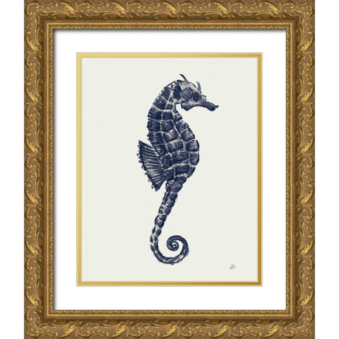 Ocean Finds VI Navy Gold Ornate Wood Framed Art Print with Double Matting by Brissonnet, Daphne