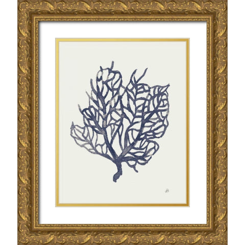 Ocean Finds XIV Navy Gold Ornate Wood Framed Art Print with Double Matting by Brissonnet, Daphne