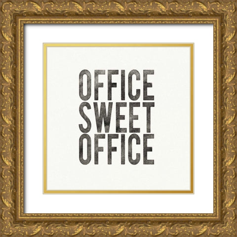 Work from Home I Gold Ornate Wood Framed Art Print with Double Matting by Wild Apple Portfolio