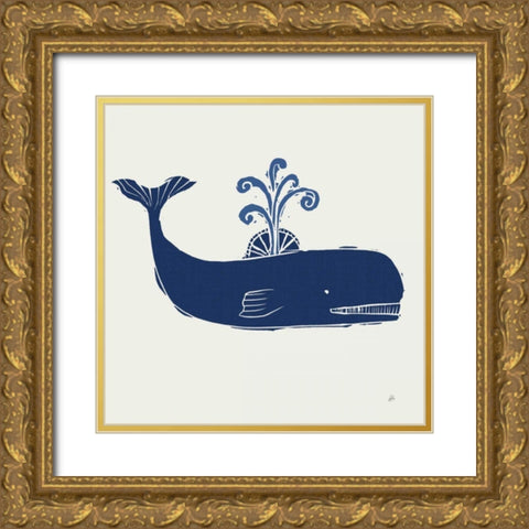 Primitive Sea I Navy Gold Ornate Wood Framed Art Print with Double Matting by Brissonnet, Daphne