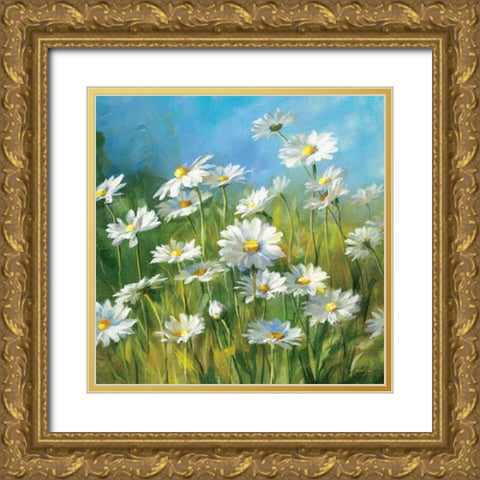 Summer Field II Gold Ornate Wood Framed Art Print with Double Matting by Nai, Danhui