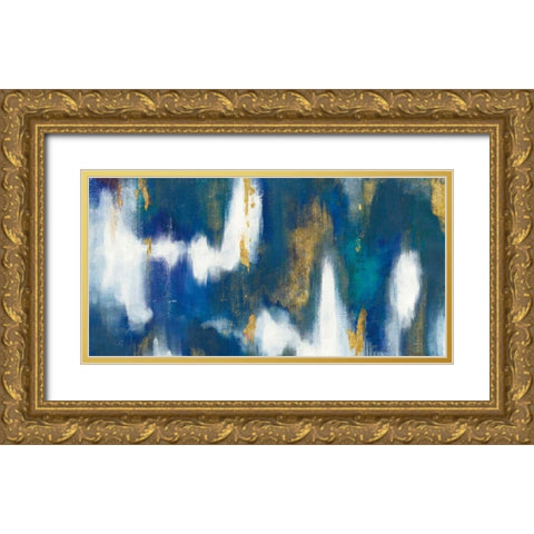 Blue Texture II Gold Crop Gold Ornate Wood Framed Art Print with Double Matting by Nai, Danhui
