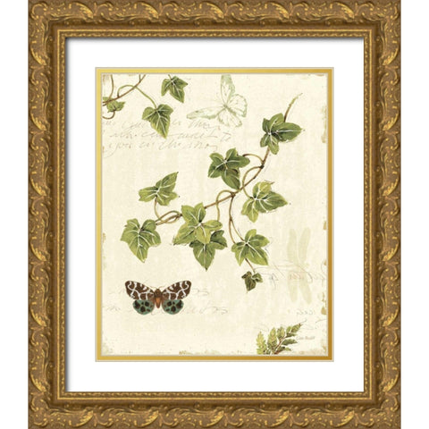 Ivies and Ferns II Gold Ornate Wood Framed Art Print with Double Matting by Audit, Lisa