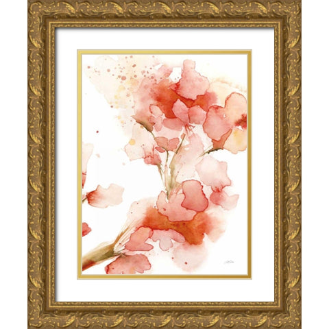 Blossoms II Gold Ornate Wood Framed Art Print with Double Matting by Pete, Katrina