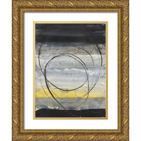 Horizon Balance III Gold Ornate Wood Framed Art Print with Double Matting by Hristova, Albena