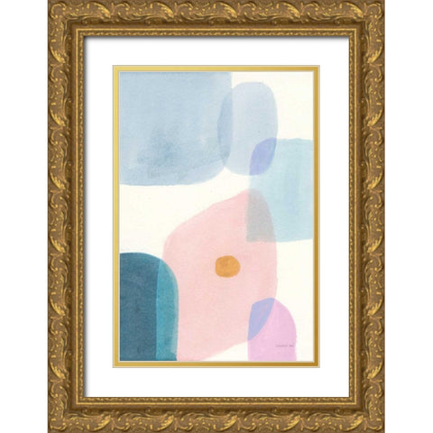 All Coming Together III Gold Ornate Wood Framed Art Print with Double Matting by Nai, Danhui