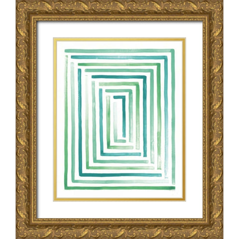 Sea Glass Sunset II Gold Ornate Wood Framed Art Print with Double Matting by Marshall, Laura