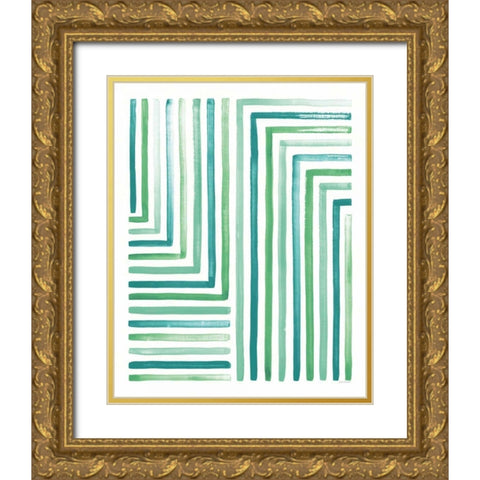 Sea Glass Sunset III Gold Ornate Wood Framed Art Print with Double Matting by Marshall, Laura