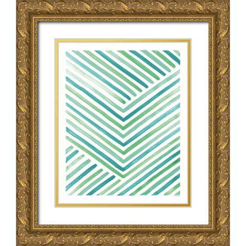 Sea Glass Sunset IV Gold Ornate Wood Framed Art Print with Double Matting by Marshall, Laura