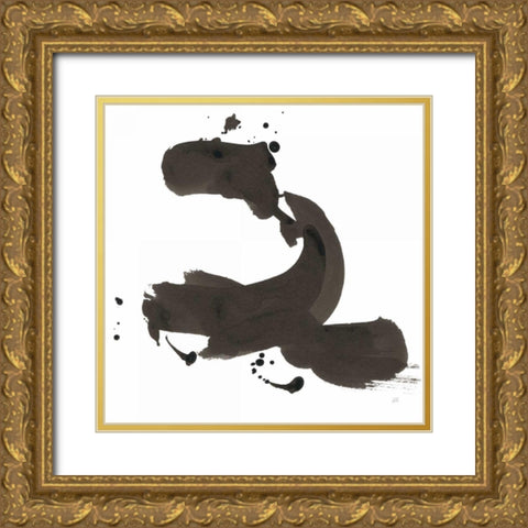 Ink Drops II Gold Ornate Wood Framed Art Print with Double Matting by Paschke, Chris