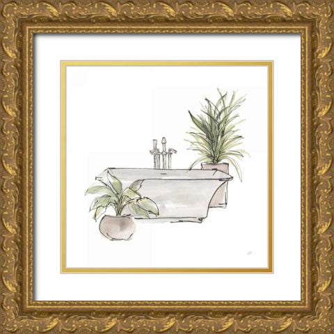 Neutral Tub II Gold Ornate Wood Framed Art Print with Double Matting by Paschke, Chris