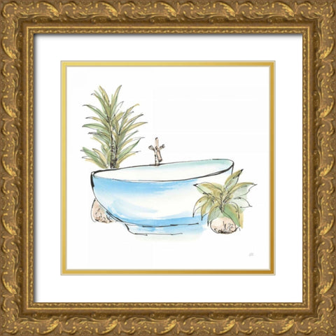 Tub IV Gold Ornate Wood Framed Art Print with Double Matting by Paschke, Chris