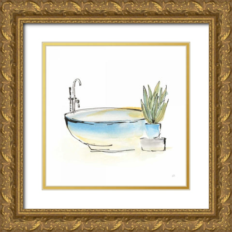 Tub VII Gold Ornate Wood Framed Art Print with Double Matting by Paschke, Chris