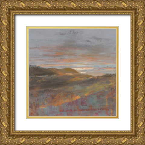 Dawn on the Hills Gold Ornate Wood Framed Art Print with Double Matting by Nai, Danhui