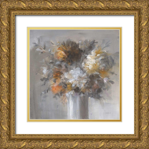 Weekend Bouquet Gold Ornate Wood Framed Art Print with Double Matting by Nai, Danhui