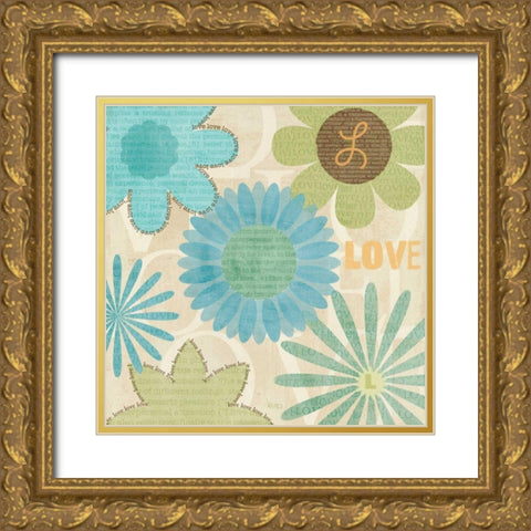 Say it with Flowers II Gold Ornate Wood Framed Art Print with Double Matting by Charron, Veronique
