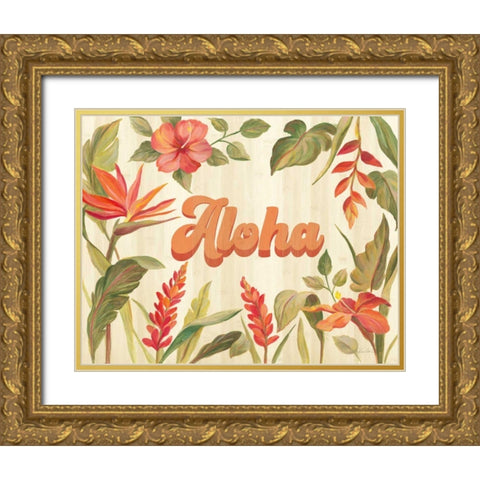 Tropical Garden VIII Gold Ornate Wood Framed Art Print with Double Matting by Vassileva, Silvia