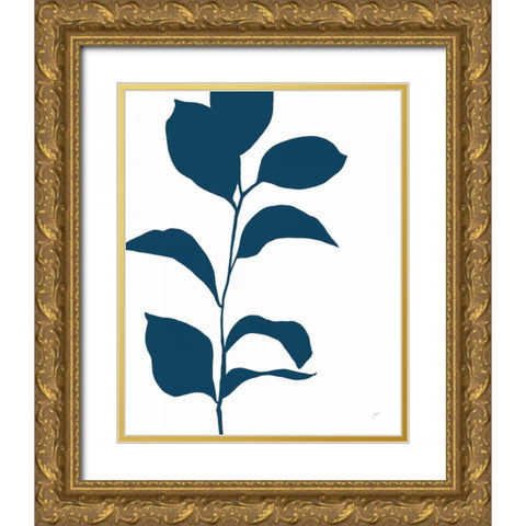 Navy Branch I Gold Ornate Wood Framed Art Print with Double Matting by Panganiban, Karyn