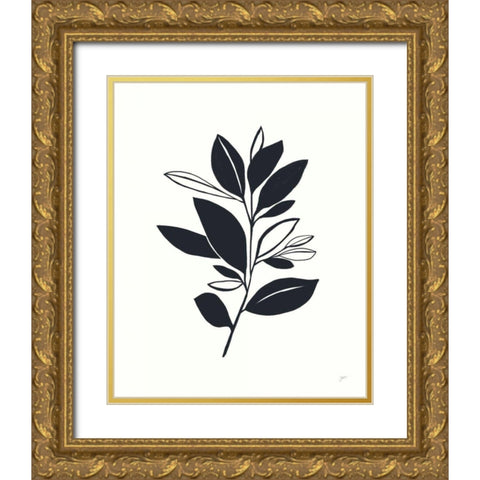 Bay Leaves II Gold Ornate Wood Framed Art Print with Double Matting by Panganiban, Karyn