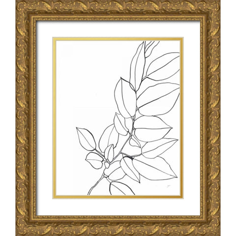 Magnolia Branch II Gold Ornate Wood Framed Art Print with Double Matting by Panganiban, Karyn