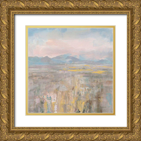 Distant Mountains Gold Ornate Wood Framed Art Print with Double Matting by Nai, Danhui