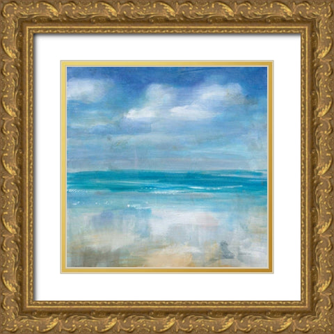 Across the Sea Gold Ornate Wood Framed Art Print with Double Matting by Nai, Danhui