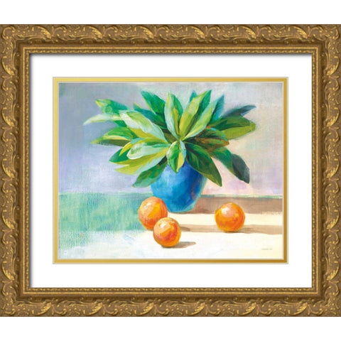 Citrus Still Life Gold Ornate Wood Framed Art Print with Double Matting by Nai, Danhui