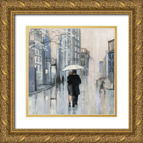 Spring Rain New York Neutral Crop Gold Ornate Wood Framed Art Print with Double Matting by Purinton, Julia