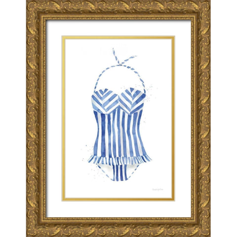 Vintage Swimwear I Gold Ornate Wood Framed Art Print with Double Matting by Charro, Mercedes Lopez