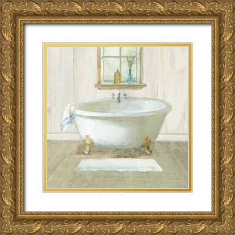 Farmhouse Bathtub Gold Ornate Wood Framed Art Print with Double Matting by Nai, Danhui