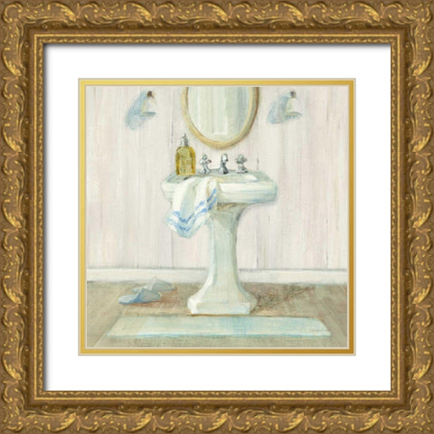 Farmhouse Sink Gold Ornate Wood Framed Art Print with Double Matting by Nai, Danhui