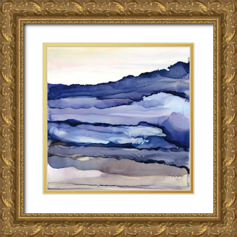 Bluescape III Gold Ornate Wood Framed Art Print with Double Matting by Paschke, Chris