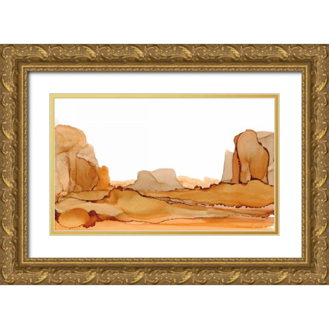 Brownscape I Gold Ornate Wood Framed Art Print with Double Matting by Paschke, Chris