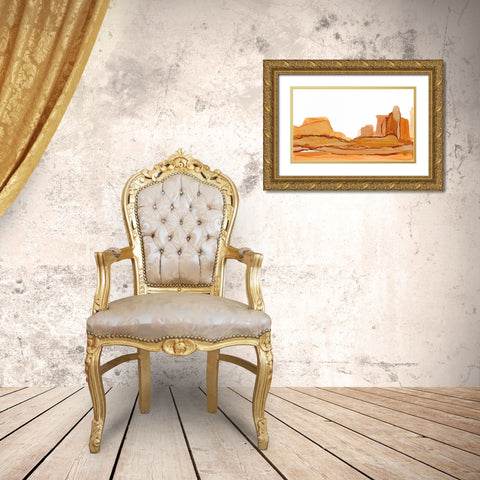 Brownscape II Gold Ornate Wood Framed Art Print with Double Matting by Paschke, Chris