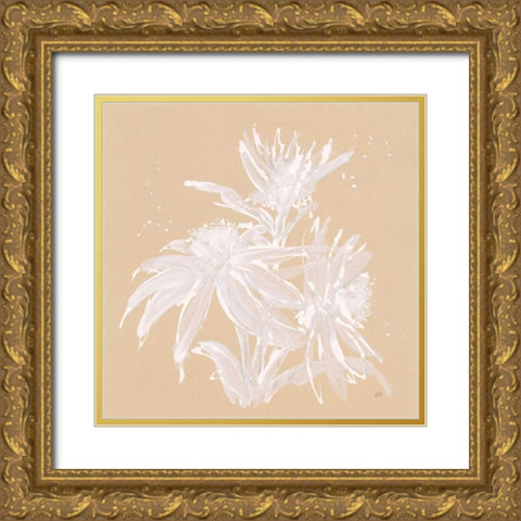 Echinacea IV Gold Ornate Wood Framed Art Print with Double Matting by Paschke, Chris