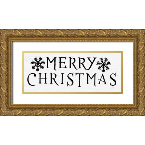 Christmas Affinity III BW Gold Ornate Wood Framed Art Print with Double Matting by Wiens, James