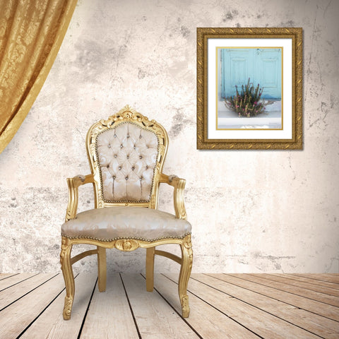 Santorini I Gold Ornate Wood Framed Art Print with Double Matting by Miller, Sara Zieve