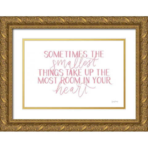 Little Child II Pink Gold Ornate Wood Framed Art Print with Double Matting by Thorns, Becky
