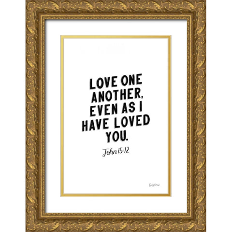Bible Saying III BW Gold Ornate Wood Framed Art Print with Double Matting by Thorns, Becky
