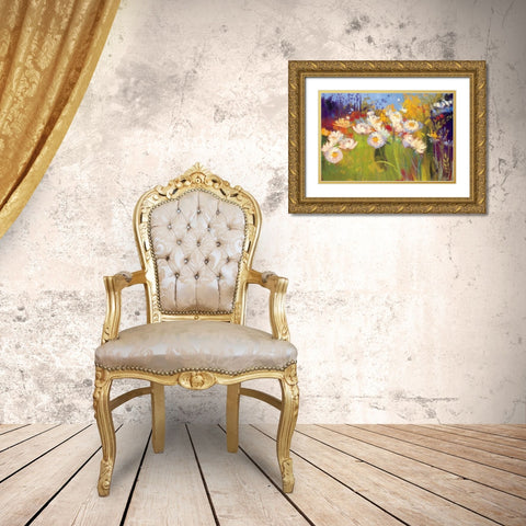 Contemporary Meadow Gold Ornate Wood Framed Art Print with Double Matting by Rowan, Carol