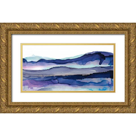 Coastal Ink I Blue Crop Gold Ornate Wood Framed Art Print with Double Matting by Paschke, Chris