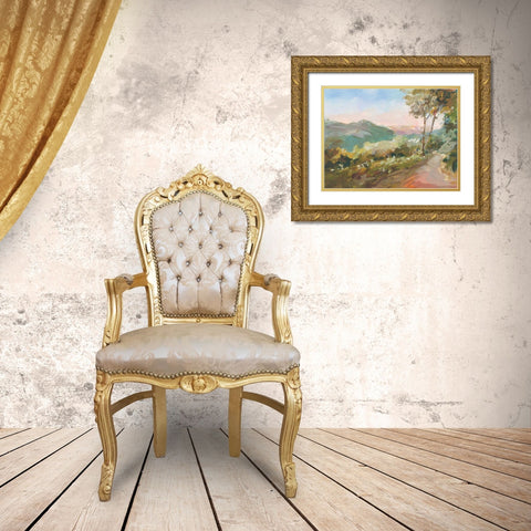 Valley Views Gold Ornate Wood Framed Art Print with Double Matting by Nai, Danhui