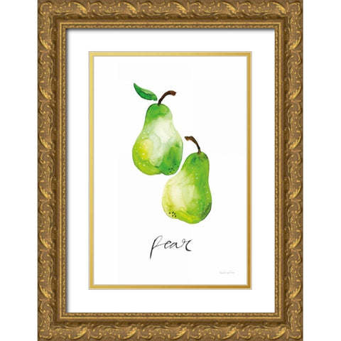 Pears Gold Ornate Wood Framed Art Print with Double Matting by Charro, Mercedes Lopez