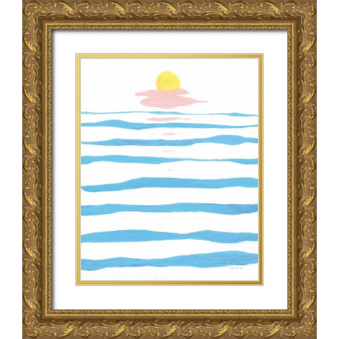 Across the Water Gold Ornate Wood Framed Art Print with Double Matting by Nai, Danhui